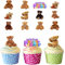 AK Giftshop PRE-Cut Teddy Bears Picnic - Edible Cupcake Toppers/Cake Decorations (Pack of 36)