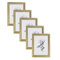 WOLTU Bilderrahmen 10x15cm 5er Set Fotorahmen Holzrahmen mit Passepartout, zum vertikalen oder horizontalen Aufhängen/Aufstellen, Posterrahmen Collage Wanddeko, Gold