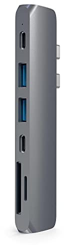 SATECHI USB-C Hub Adapter, Dongle 7-in-1, mit 4K HDMI, 87W PD Ladefunktion, Datenport, 2 USB-A Datenports, Micro/SD-Kartenleser, für MacBook Pro, Air M1, M2, M3, M4 (Space Grau)