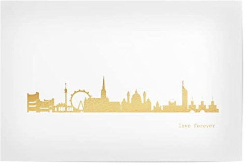 artboxONE Poster 30x20 cm Städte Wien Gold Print Love hochwertiger Design Kunstdruck - Bild Wien Europa Gold