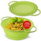 Coolinato – Passoire silicone pliable 24 cm vert – Passette pour nouilles, légumes & fruits - Compatible au lave-vaisselle, sans BPA, & résistante à la chaleur - Rabattable & peu encombrante