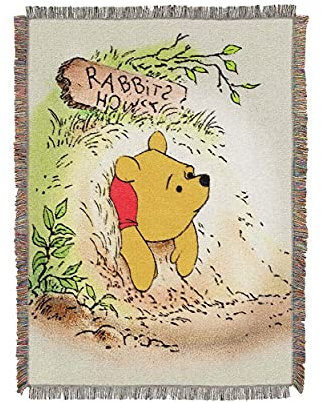 Disney Winnie The, Vintage Pooh Woven Tapestry Throw Blanket, 48 x 60 Überwurfdecke, Polyester
