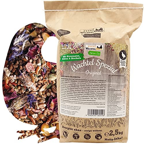 WachtelGold Wachtel Spezial Original Wachtelfutter 2,5kg - mit Kräuter - ohne Gentechnik
