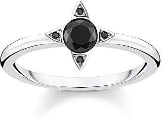 Thomas Sabo Damen-Ring Schwarze Steine silber 925 Sterlingsilber TR2268-643-11-52