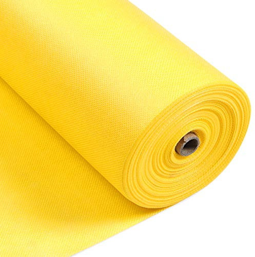 Longing Home Tischdeckenrolle, 0.3 × 25M, Gelb, Einweg Vlies Stoffähnlich Tischdecke Rolle, Meterware Tischtuchrolle, Geeignet Für Geburtstag, Party, Deko