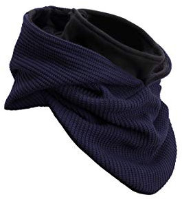 Manufaktur13 Hooded Loop - Kapuzen Schal, Loop aus hochwertigem Alpenfleece, Kapuzenschal/Hooded Scarf in versch. Varianten (M13) (Knit: Navy)
