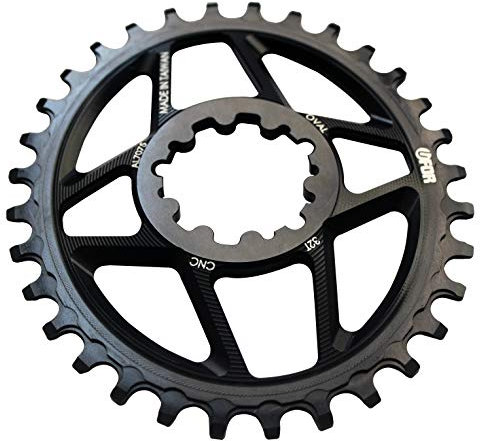 UFOR Direct Mount Elliptical/Oval Drop-Stop Kettenblatt für SRAM 6 mm Offset 36T