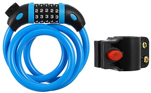 BESPORTBLE Kabel Fahrradschloss Stelligem Zahlenkombinationsmechanismus Lang Blau Für Hohe Schnittfestigkeit Und Langlebigkeit Geeignet Für Fahrräder Mountainbikes Motorräder Und Roller