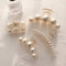 Lot de 4 grandes pinces à cheveux en perles pour femme - Tenue solide - Antidérapantes - Accessoires pour cheveux d'anniversaire, de mariage, de fête des mères - Pour fille - Cheveux épais et fins