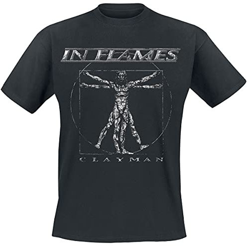 In Flames Clayman Vintage Männer T-Shirt schwarz L 100% Baumwolle Band-Merch, Bands