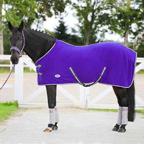 York Polarfleecedecke Abschwitzdecke Fleecedecke Pferdedecke Britta m. Kreuzgurt (145 cm, violett)