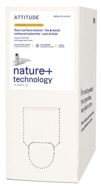 ATTITUDE Floor Cleaner Refill, EWG Verified, Streak-Free, Vegan & Plant-Based for Tile, Wood & Laminate Floors, Made in Canada, Citrus Zest Scent, 2 Liters