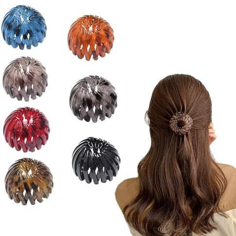 AUEAR, Magische Haarspange mit Vogelnest, Haarschmuck für Damen, Pferdeschwanz, Krawatten, Dutt, Haargummis für dicke, dünne Halterungen, 7 Stück