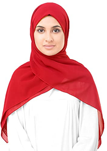 InEssence© Damen-Schal, durchscheinend, Georgette, groß, Hijab, Paradies-Pink, Mittel