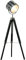 HOMCOM Industrial Style Adjustable Tripod Floor Lamp, Searchlight Lamp with Wooden Legs and Steel Lampshade, 110-155cm, Black