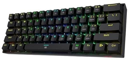 Redragon Dragonborn RGB - Teclado Mecánico Gaming - Switches Red - con Cable USB Tipo C Desmontable - Negro (Black)