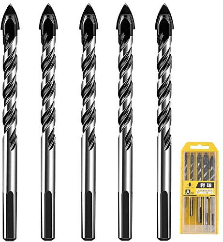 Juego de brocas triangulares de 10 piezas, Set de Brocas para Azulejos Juego de brocas con punta de carburo de tungsteno para Azulejos, Hormigón, Ladrillo, Vidrio y Cerámica (10 mm)