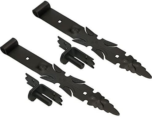 KOTARBAU® Lot de 2 Charnières de Porte en Fer Forgé Avec Gonds - 400 mm - Ferrure Inoxydable - Revêtement Par Pulvérisation