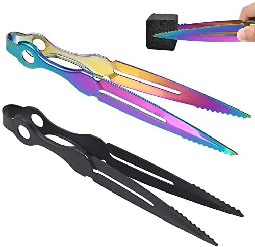 Shisha Zange Set 2 Stück, Shisha Zange Edelstahl Metall Shisha Zange, Tabak Zange Shisha Tabak Zange, Shishazange Wasserpfeifen Kohlezange, für Charcoal Bar Shisha Pipe Zubehör Charcoal Clip