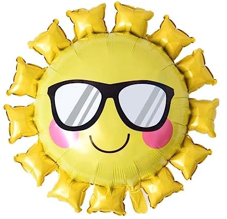 DIWULI Coole Sonne Luftballon Gelb - Lustige Party Deko