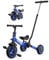 besrey 7 in 1 Kleinkind-Dreirad mit Lenkschiebegriff für 1-5 Jahre, faltbares Laufräder, Kleinkind-Fahrrad mit Radkupplung, größere Räder, abnehmbare Pedale, höhenverstellbarer Sitz, Navy Blue