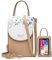 Handy Umhängetasche Damen Touchscreen Handytasche zum Umhängen Kleine Schultertasche Leder Crossbody Geldbörse Phone Tasche für iPhone 12/12 Pro Max/11/XR, Samsung Galaxy S21/S20/S10 (Aprikose)