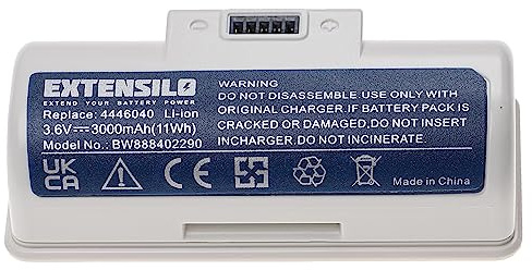 EXTENSILO Akku kompatibel mit iRobot Braava Jet M6134 | 245, 244, 250, 241, M6, 240, M6110 Home Cleaner Heimroboter Weiß (3000 mAh, 3,6 V, Li-Ion)