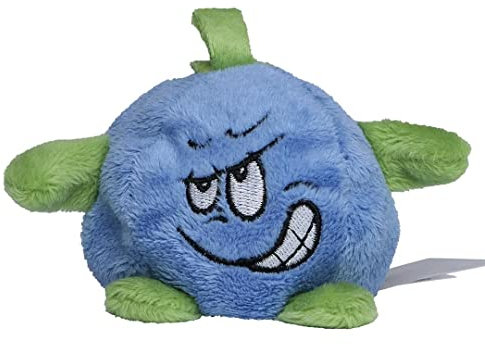 Minifeet Schmoozies Heidelbeere - 2in1 Plüschtier & Displayreiniger mit Unterseite aus Mikrofaser - kuschelig weich - Geschenk für Baby Kinder Freunde Schulstart Einschulung | Höhe: 6,5 cm