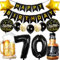 Ouceanwin Luftballon 70. Geburtstag Deko Männer Frauen, Ballons Geburtstagsdeko 70 Jahre Mann Frau, Folienballon Weinflasche Bier Deko Helium Ballon Whisky für 70 Jahr Geburtstag Party Deko