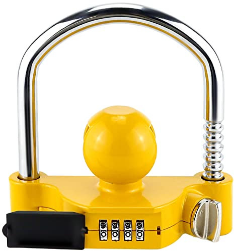 Covienapp Trailer Hitch Lock Adjustable Tow Hitch Lock Universal Ball Lock for Trailer Caravan Horsebox Coupling Hitch,Replace# 72783(Password Unlocked, No Key Required)
