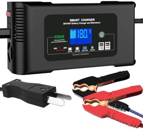 Golf cart Battery Charger, 36V 18A and 48V 13A Trickle Charger,36 Volt Golf Cart Charger,for Club Car,EZGO & Yamaha,Lithium,LiFePO4,Lead-Acid AGM/Gel/SLA..Battery Chargers,Crowfoot Plug