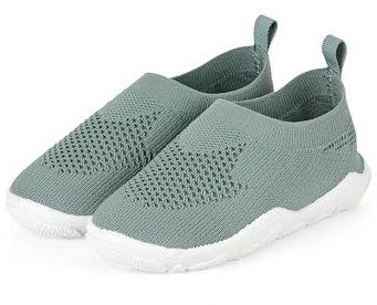 Sterntaler Badeschuhe einfarbig - Baby Aquaschuhe schnelltrocknend - Unisex Schwimmschuhe, bequeme Strand Slipper, mattgrün, Größe 20