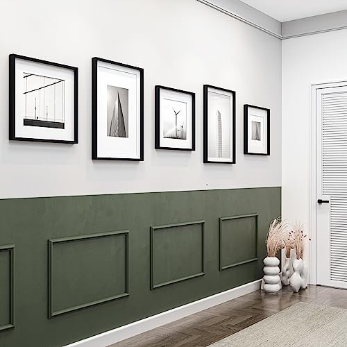 Birdeco Premade Wall Molding Kit, Ready to Assemble Wainscoting Panels, Installed with Glue, Pre-Cut Molding Trim for Interrior Wall, DIY, (4 Frames, NOT Peel and Stick)