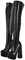 blingqueen Damen Stretch Stiefel Plateau Overknee Boots mit Blockabsatz Lederimitat Schwarz 45 EU
