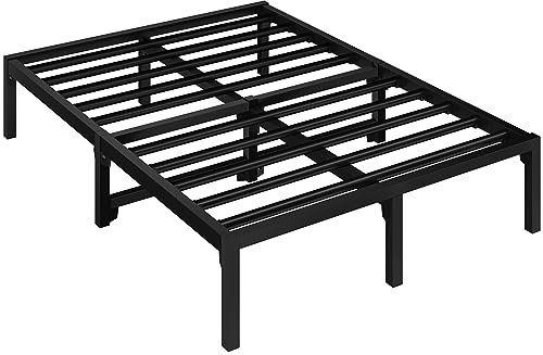 costoffs 36.5 cm Quick Lock Metal Bed Frame King 5ft, Metal Platform Bed Mattress Foundation with 5-minute Assembly/Ultra-Durable Steel Slat Support/No Screws and No Box Spring Needed/Black
