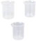 Lab Plastic Beakers Set - 50ml, 150ml, and 250ml, Transparent, Graduated Polypropylene Beakers