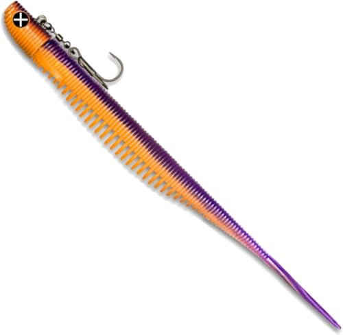 Monkey Lures Stalking Lui 25 cm - Vertikal Angeln Köder - Zander Gummifisch, Zander Angeln, Zanderköder, Vertikalangeln, Kunstköder zum Raubfischangeln, Angelköder (Grapes & Peaches)