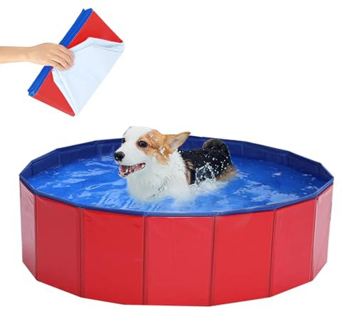 LUFEIS Piscina para Perros, Piscina Plegable Perros, Piscina para Mascotas, Bañeras para Perro, 60*20 cm Piscina Plegable De PVC para Perros, Piscina para Perros Mascotas para Perros y Gatos Pequeños