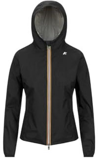 K-Way Veste femme en tissu 100 % nylon imperméable, coupe-vent et respirant, coutures thermonastrées, réversible, longueur courte, coupe fine, poches avec fermeture éclair, logo en silicone, CAPP.,