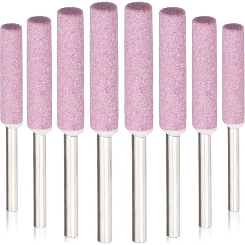Isslly Schleifsteinfeile, Kettensägen-Schärf-Set für Kettenschleifmaschine, 7/32 Zoll, 5,5 mm, Rosa, 8 Stück