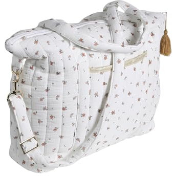 VERTBAUDET Wickeltasche „Plume“ weiß bedruckt