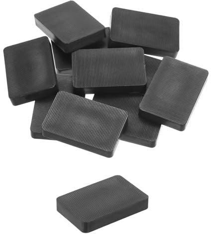 QUARKZMAN 20 Pezzi Spessori in Plastica 60 x 40 x 10 mm Distanziatori Piastrelle Squadrette Angolari Blocco Sottotetto Cunei Mobili Pannelli Plastica, Nero