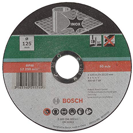 Bosch Home and Garden 2609256322 DIY Trennscheibe Inox 125 mm x 1,0 mm gerade (Packung mit 10)