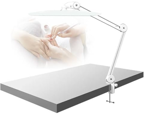Lampe De Travail pour Ongles 3000 LM, Lampe De Travail LED Pliable 38 W avec 112 Perles De Lampe, 4 Niveaux De Luminosité, Réglage À 180 °, Lampe De Table pour Nail Art, Cils, Beauté, Maquillage