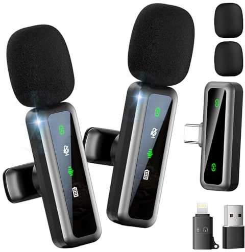 MLZTINGR Micro Cravate sans Fil avec Affichage Numérique pour iPhone/iPad/PC/Android, Lavalier à Revers Plug and Play, Réduction du Bruit, Microphone Bluetooth Idéal pour Live/Youtube/Vlog/TikTok