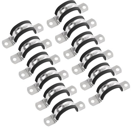 YIEMI Fascette per tubi, fascetta per tubi in acciaio inossidabile 304 da 63 mm di diametro, fascetta per tubi a U per tubi, tubi o cavi metallici (12 pezzi)