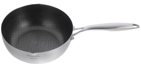 Cabilock Sartén Para Wok De Acero Inoxidable Sartén Para Salsa Tipo Panal Cacerola Pequeña Para Salsa Olla Calentadora De Mantequilla Sartén Para El Desayuno Cacerola