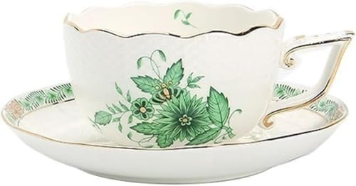 DONGLING Tazas De Café Tazas De Café Exquisito Juego De Tazas Y Platillos De Té De La Tarde Juego De Té De La Tarde Británico De Cerámica Europea Retro con Borde Dorado Taza De Té