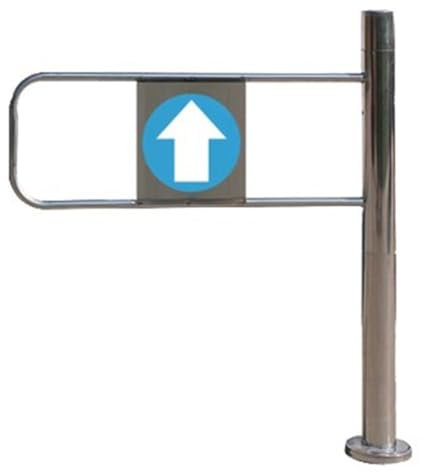 Puerta de seguridad universal para entrada de supermercado con cierre automático, puerta oscilante de metal industrial para biblioteca, tienda, acabado plateado, 60 x 97 cm