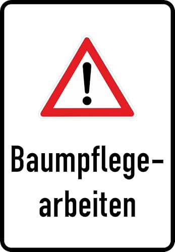 Daged Baumpflege Arbeiten Aufkleber 23x16 cm Hinweiszeichen Sticker Wetterfest UV-beständig T-336